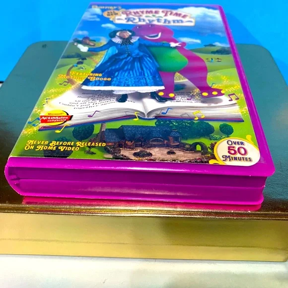 BARNEY THE PURPLE DINOSAUR VTG 1999 BARNEY’S RHYME TIME RHYTHM VHS IN CASE FUN! - Picture 4 of 9